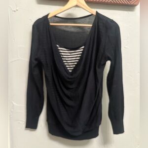 Black Drape Back Sweater